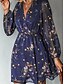 billige Elegante blomsterkjoler-kvinders afslappet kjole formel kjole blomsterprint v-hals mini kjole stilfuld afslappet daglig date langærmet sommer