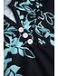 preiswerte Boho Kleider-Damen Mini Kleid Petite Kleid T-Shirt Kleid Tee Kleid Sommerkleid Aktive Mode Streetwear Outdoor Urlaub Straße Regular Fit Floral Blatt Ärmellos Split-Ausschnitt Weiß Pink Blau