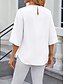 preiswerte Damen Einfache Oberteile-Hemd Bluse Damen Weiß Rosa Wein Glatt Sexy Strasse Täglich Modisch Rundhalsausschnitt Regular Fit S