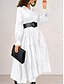 abordables robe longue noire-robe noire Robe chemise Femme Robe Maxi A Volants Soirée Travail basique Grande occasion Col de Chemise manche longue Standard Noir Blanche Bleu S M L XL 2XL