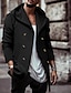 billige Trenchcoat for menn-Herre Trenchcoat Hettejakke Feriereise Daglig Vår &amp; Vinter Polyester Myk Yttertøy Klær Mote Klassisk عادي Lomme Med hette Dobbeltkneppet