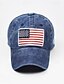 billige Baseballcaps for menn-Herre Baseballcaps Solhatt Trucker Hat Svart Gul Bomull Broderi Mote Fritid Gate Daglig Amerikansk amerikansk flagg Justerbare Solkrem Pustende