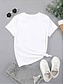 voordelige Bloementhee-dames t-shirt basic casual bloemenprint korte mouw normaal tops ronde hals dagelijks zwart wit blauw paars zomer