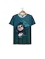 cheap Animals tee-Women&#039;s T Shirt Casual Crew Neck Cat 3D Print Green Short Sleeve Daily Wear Comfortable Relaxed Fit Multi Size Fashion Top