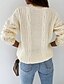 economico Felpe e Sweatshirt Texturizzati-Per donna Cardigan Elegante Informale Tinta unica Cavi A V Bottoni Manica lunga Top regolari Maglia Giornaliero Bianco Giallo Primavera Autunno