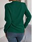 voordelige Elegante topjes-Dames Blouse Effen Kleur Effen Stijlvol Modern Lange mouw V-hals Werk Geplooid Wit Blozend Roze Rood Groen Lente Herfst Winter
