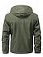 cheap Sport Jacket-Men's Outdoor Jacket Cargo Jacket Hoodie Jacket Hiking Jacket Outdoor Daily Removable Soft Multiple Pockets Spring &amp;  Fall Plain Casual Comfortable Hooded Regular Black Khaki Army Green Jacket