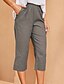 economico Pantaloni a gamba dritta-Per donna pantaloncini capri Casual quotidiano Polpaccio Liscio Tasche laterali Traspirabilità Comodo Anelastico Fine settimana Nero Blu marino Cachi Grigio Estate Standard
