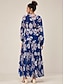 cheap Print Dresses-Women&#039;s Polyester Tiered Dress Floral Button Elastic Waist V Neck Puff Sleeve Maxi Dress Elegant Casual Daily Long Sleeve Summer