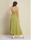 abordables robe de soirée-Robe longue de soirée/mariage/cocktail vert armée pour femme, en satin vert, col licou, fente sur le devant, robe asymétrique à volants pour impressionner 2024