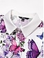 billige Bluser og trøjer til kvinder-Dame Skjorte Bluse Sommerfugl Knap Trykt mønster Afslappet Weekend Basale Kortærmet Krave Sort