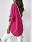 abordables Hauts Unis pour Femmes-chemisier femme élégant moderne couleur unie boutons poche manches longues col chemise travail bleu orange vert rose printemps automne