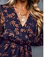 billige Elegante blomsterkjoler-kvinders afslappet kjole formel kjole blomsterprint v-hals mini kjole stilfuld afslappet daglig date langærmet sommer