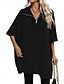 preiswerte Einfarbige Farben-Damen Pullover Brautkleider schlicht Feste Farbe Troyer Halber Reißverschluss Zip Halbe Ärmel Lange Oberteile Stricken Täglich Schwarz Beige Herbst Winter