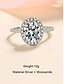 billige Ringe til kvinder-kvinders sølv moissanite halo forlovelsesring – ovalskåret funklende festbånd til kvinder