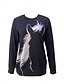 abordables Animaux Tops-pull femme mélange de coton animal street casual imprimé décontracté col rond manches longues micro-élastique hiver printemps&amp;amp;tissu doux et respirant pour le confort de l&#039;automne