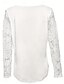 economico Top in Pizzo-Top Elegante in Pizzo Bianco da Donna con Occhielli Blusa Casual Monocromatica Pizzo Maniche Lunghe Top Classici Collo Quadrato Quotidiano Romantica Petite Estate Vacanze Bianco Rosa Blu Primavera