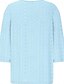 billige T-shirts-damebluse stilfuld moderne udhulet 3/4-lange ærmer regulære toppe v-hals arbejde dagligt gul blå lilla grøn forår efterår