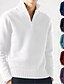 preiswerte Herrenpullover-Herren Pullover Strickpullover Pullover mit Viertelreißverschluss Gerippt Stricken Standard Strick Feste Farbe Viertel Postleitzahl Modisch Basic Freizeitskleidung Verabredung Bekleidung Herbst Winter