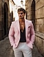 billige Herre Klassiske Blazere-Herre drakter utendørs Arbeid Daglig Lomme Mote Daglig Vår &amp; Vinter Polyester Bomullsblanding Helfarge Lomme Knapper Enkeltkneppet Blazer Rosa Himmelblå Oransje