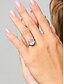 billige Ringe til kvinder-kvinders sølv moissanite halo forlovelsesring – ovalskåret funklende festbånd til kvinder