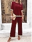 abordables Ropa para estar en casa para mujeres-Conjuntos de mujer, camiseta de manga corta con cuello redondo, camiseta y pantalón, de viscosa, transpirables, informales, cómodos, para uso diario, para verano y primavera, para el hogar