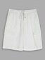economico Vacanza-Per uomo Shorts Shorts di Lino Pantaloncini Estivi Tasca Frontale Gamba Dritta Tasca di carico Semplice Comodità Traspirante Lunghezza al ginocchio All'aperto Vacanza Feste Moda Essenziale Bianco Blu