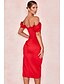ieftine Rochii de Banchet-Rochie Elegantă Tip Sheath Cocktail Rochie pentru Sărbători Rochie de Întoarcere Acasă Lungime La Genunchi Fără Mâneci Cu Umărul Gol Satin cu Plisaje Fanta rochie pentru a impresiona Rochie de Mască