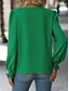 رخيصةأون بلوزات بسيطة-نسائي سترة بلوزة كشكش لون الصلبة أنيق الحديث كم طويل كم منفوخ V رقبة قمصان عادية مناسب للبس اليومي عمل وردي بلاشيهغ أرجواني أخضر أزرق فاتح الربيع الخريف