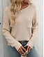billiga Solida färger-Dam Blus Ensfärgat Stylish Modern Långärmad Rund hals Vanliga toppar Arbete Ficka Svart Blå Grön Beige Vår Höst Vinter