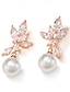 economico Orecchino da donna-eleganti orecchini pendenti di perle con motivo a foglia di cristallo - perfetti per matrimoni, feste e occasioni formali