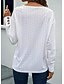 billige Lace Toppe-damebluse elegant stilfuld moderne udhulet langærmet almindelige toppe v-hals arbejde dagligt sort hvid pink brun forår efterår vinter