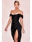 ieftine Rochii de Banchet-Rochie Elegantă Tip Sheath Cocktail Rochie pentru Sărbători Rochie de Întoarcere Acasă Lungime La Genunchi Fără Mâneci Cu Umărul Gol Satin cu Plisaje Fanta rochie pentru a impresiona Rochie de Mască