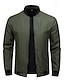 abordables Manteaux &amp; vestes-Homme Vest Bomber Veste de transition Sortir Avec Poches Toutes saisons Uni Occasionnel Col montant Régulier Noir Bleu Vert Véronèse Gris Veste