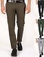 cheap Chinos-Men&#039;s Dress Pants Trousers Chinos Buttons Pocket Plain Comfort Formal Party Work Fashion Classic Style Black Dark Green Micro-elastic