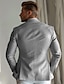 cheap Men&#039;s Elite Outerwear-Men&#039;s Blazer School Formal Wedding Lined Daily Party Spring &amp;  Fall Autumn / Fall Polyester Solid Color Button Pocket Thermal Warm Comfy Double Breasted Blazer Purple Gray