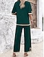 abordables Ropa para estar en casa para mujeres-Conjuntos de mujer, camiseta de manga corta con cuello redondo, camiseta y pantalón, de viscosa, transpirables, informales, cómodos, para uso diario, para verano y primavera, para el hogar