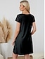 preiswerte Damen Nachthemden und Sleepshirts-Damen-Schlafanzug mit Katze, schlichter Rundhalsausschnitt, kurze Ärmel, Sommer-/Frühlings-Home-Outfits