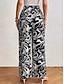 baratos perna larga e cintura alta-Mulheres Perna larga Calças Moda Longas Gráfico Perna larga Estampado Respirabilidade Confortável Micro-Elástica Casual / Diário Preto Branco Rosa claro Verde Primavera Verão Normal