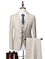 cheap Suits-Khaki Men&#039;s Wedding Suits Solid Colored 3 Piece Daily Business Plus Size Single Breasted Two-buttons 2024