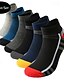 abordables chaussettes pour hommes-Homme 6 paires Paquets multiples Chaussettes Chaussettes de Course Chaussettes décontractées Noir Rouge Couleur Bloc de couleur Sport &amp; Loisir du quotidien Vacances Basique Moyen Printemps Automne