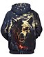 abordables Sudaderas gráficas con capucha-Hombre Moda Impresión 3D Sudadera Vacaciones Ropa de calle Sudaderas Negro Manga Larga Con Capucha Estampado Invierno Primavera &amp; Otoño Diseñador Sudadera con capucha