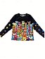 cheap Animals tee-Women's T shirt Crew Neck Long Sleeve Tunic Casual Print Regular Tops Daily Black Spring Fall