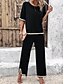 abordables Ropa para estar en casa para mujeres-Conjuntos de mujer, camiseta de manga corta con cuello redondo, camiseta y pantalón, de viscosa, transpirables, informales, cómodos, para uso diario, para verano y primavera, para el hogar