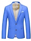 cheap Men&#039;s Classic Blazers-Men&#039;s Graduation Cocktail Attire Blazer Ceremony Wedding Party Business Attire Fashion Casual Spring &amp;  Fall Polyester TR Plain Pocket Casual / Daily Single Breasted Blazer Light Pink Yellow Pink