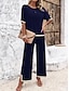 abordables Ropa para estar en casa para mujeres-Conjuntos de mujer, camiseta de manga corta con cuello redondo, camiseta y pantalón, de viscosa, transpirables, informales, cómodos, para uso diario, para verano y primavera, para el hogar