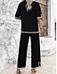 abordables Ropa para estar en casa para mujeres-Conjuntos de mujer, camiseta de manga corta con cuello redondo, camiseta y pantalón, de viscosa, transpirables, informales, cómodos, para uso diario, para verano y primavera, para el hogar