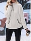 ieftine Hanorace pufoase-hanorac de damă casual fleece streetwear îmbrăcăminte de zi cu zi cu gât înalt buzunar cu fermoar mânecă lungă vin alb albastru violet toamnă iarnă