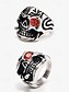 cheap Halloween Accessories-Men&#039;s Skull Rings with Red Gemstone Eyes and Intricate Carvings - Gothic Punk Jewelry for Halloween and Biker Style