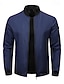 abordables Manteaux &amp; vestes-Homme Vest Bomber Veste de transition Sortir Avec Poches Toutes saisons Uni Occasionnel Col montant Régulier Noir Bleu Vert Véronèse Gris Veste